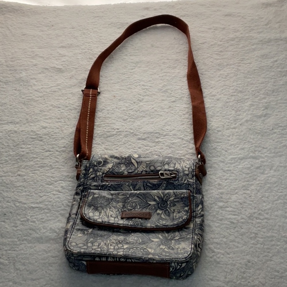 Sakroots Floral Messenger Bag - Brown and Gray - Picture 3 of 4